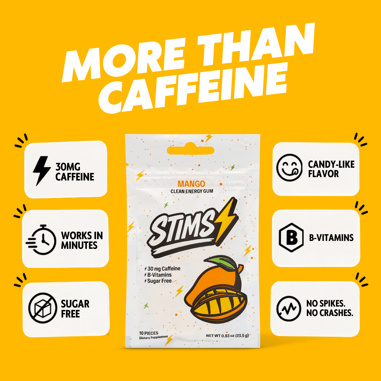 STIMS® MANGO ENERGY GUM - Stims Energy Gum