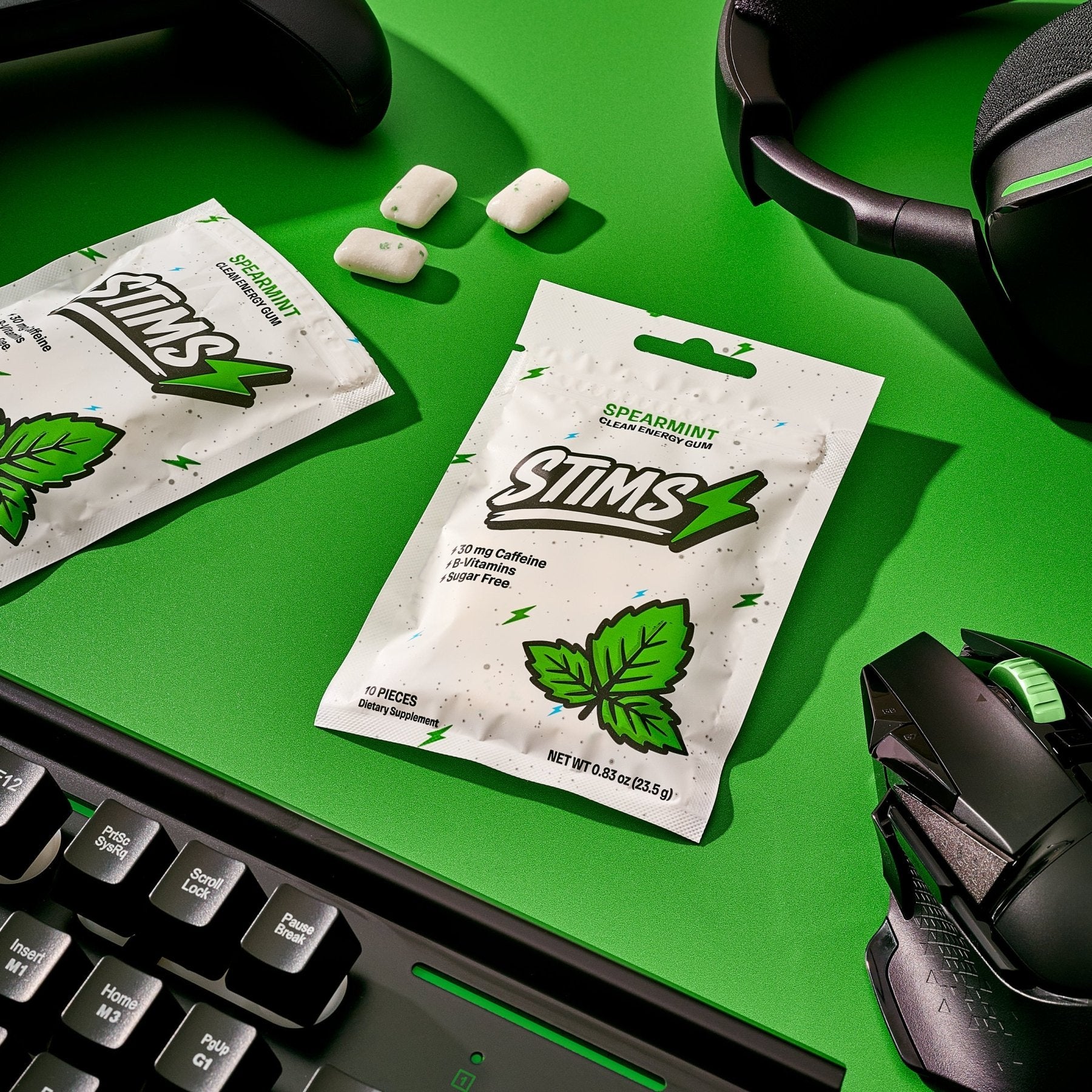 STIMS® SPEARMINT ENERGY GUM - Stims Energy Gum