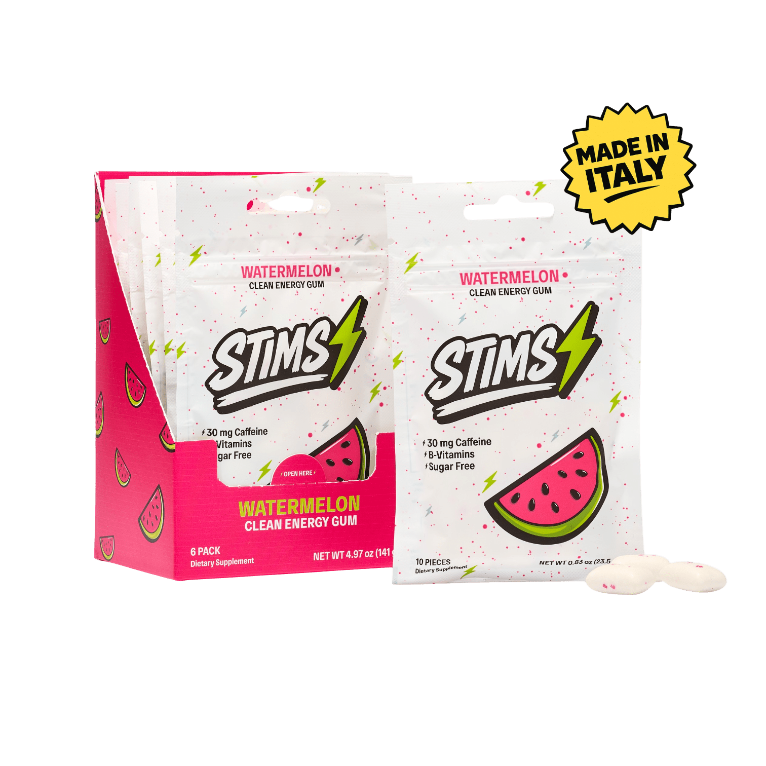 STIMS® WATERMELON ENERGY GUM - Stims Energy Gum